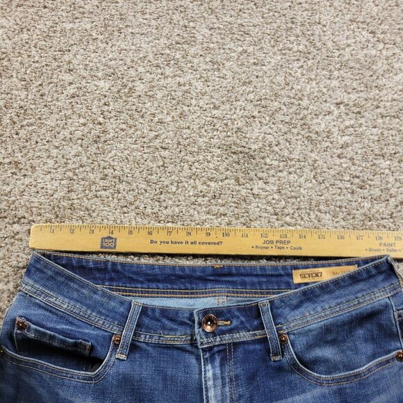 Seven7 Jeans Mens 36x35 Tag 36x34 Blue Slim Straight Fit Denim Dark Wash - Picture 2 of 8